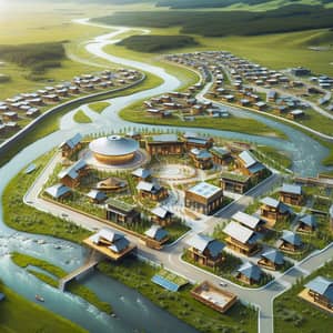 Eco-Friendly Buryat-Style Village by River | Community Center