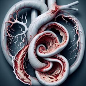 Aortic Dissection Radiology: Detailed Cross-Sectional View