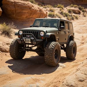 Off Road Jeep with Big Tires for Adventure