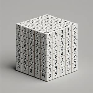 3x3 Real Number Matrix on White Background