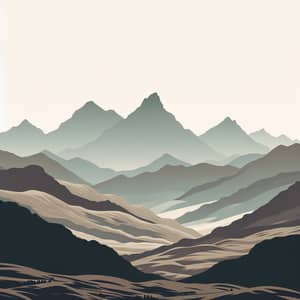 Minimalistic Mountain Landscape: Simple Elegance in Nature