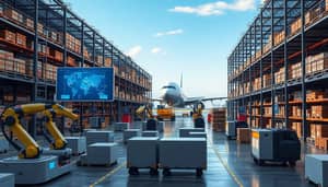 Modern Air Freight Terminal with Smart Warehousing Tech