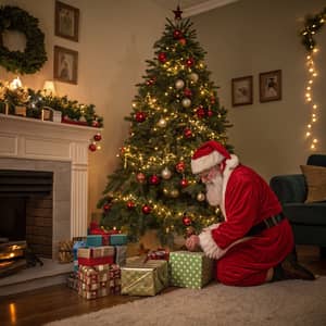 Santa's Joy: Gifts Under the Christmas Tree