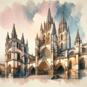 Catedral de San Salvador in Watercolor Art