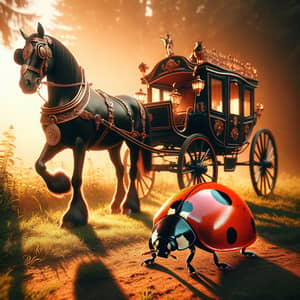 Charming Ladybug & Elegant Horse-Drawn Carriage