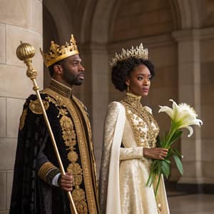 Regal Elegance: Black King and Queen in Splendor