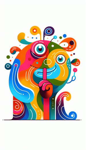 Whimsical Colorful Vector Character in Full Body Pose