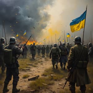 Modern Battlefield: Ukraine vs Russia in Goya's Style