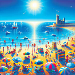 Vibrant Beach Scene: Summer Day Bliss