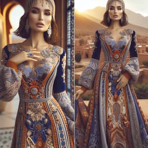 Moroccan Haute Couture Dress on Full Figured Woman