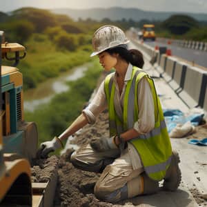 Construction Worker Building Roads in Nigeria