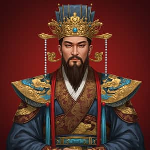 Majestic Depiction of 帝俊: Ruler of the Heavens