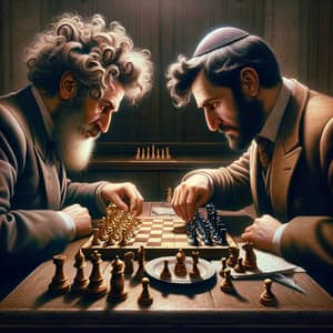 World Chess Champions of Jewish Descent Engrossed in Game