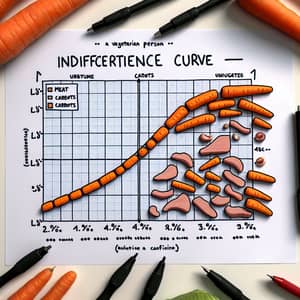 Indifference Curve: Meat vs. Carrots in Vegetarian Preference