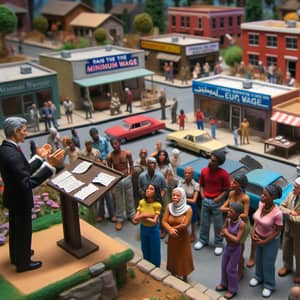 Diorama Exploring Poverty and Minimum Wage Issues