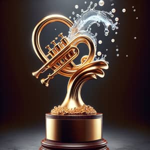 Unique Trophy Design: Trumpet and Fountain Fusion