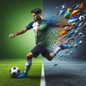 Real vs 3D Soccer Player: Captivating Fusion