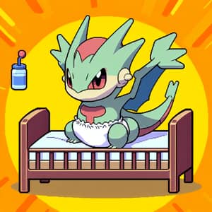 Legendary Newborn Latias Pokemon: One-Month-Old Sleeping Baby in Crib