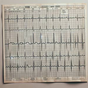 Illustration of Medical Electrocardiogram with Atrial Fibrillation