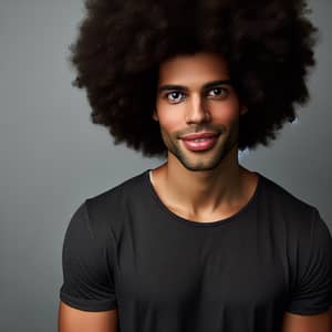 Black Man with Afro Hairstyle | Casual Dressed Portrait