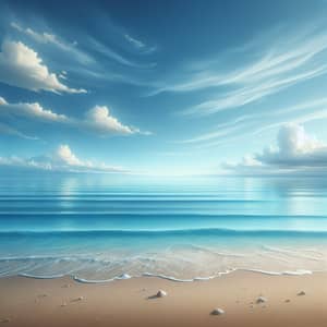 Tranquil Azure Sea Landscape | Serene Shoreline View