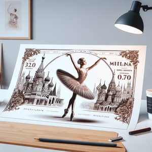 Modern Ballet Invitation Ticket Inspired by Milan Interior Exhibition