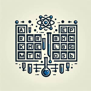 Mendeleev's Periodic Table Logo with Chemistry Elements