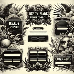 Vintage-Style Black and White Website Templates Artwork