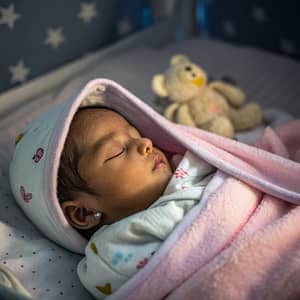 Serene South Asian Infant Sleeping Peacefully