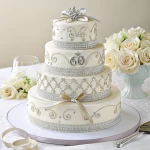 Elegant Diamond Anniversary Three Tier Cake