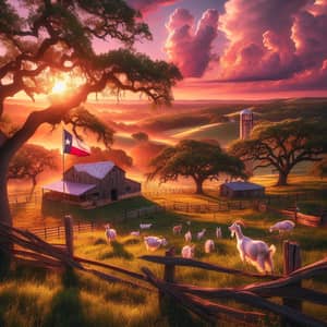 Tranquil Afternoon in Texas Countryside | Sunset, Goats, Oak Trees