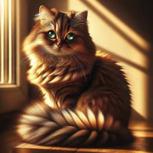 Elegant Tabby Cat with Emerald Green Eyes | Soft & Fluffy Fur