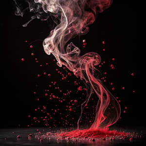 Crimson Smoke on Black Canvas: An Artistic Vision