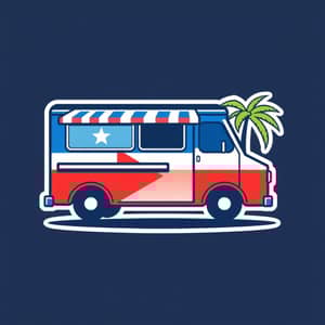 Cuban Food Truck Icon | Minimalist Design