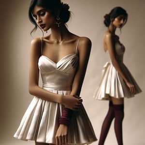 Vintage-Inspired South Asian Bride in Satin Dress