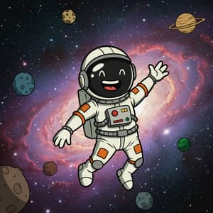 Cartoon Space Astronaut - Fun & Playful Design