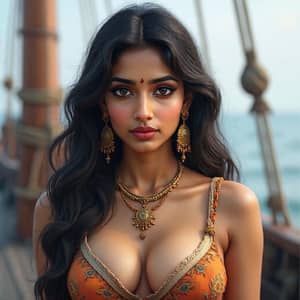 Realistic Portrait of a Busty Indian Woman