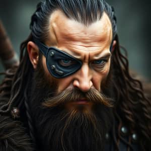 Rugged Viking Warrior with Eye Patch