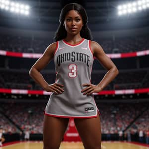 Stunning Urban African American Woman in OSU Jersey