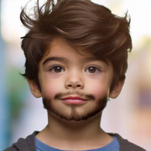 Innocent Youthful Boy with Playful Ruffle of Dark Hair