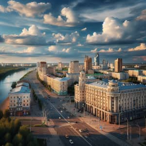 Panoramic View of Ufa City, Russia | Classic Architecture & Skyscrapers