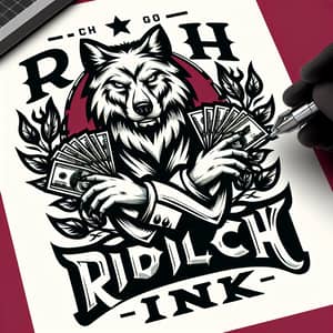 Wolf Logo Design for Rich Ink