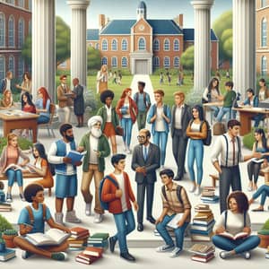 Diverse University Scene: Embracing Respectful Interactions