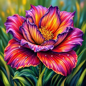 Vibrant Flower Artwork Inspired by Impressionism