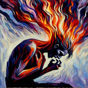 Engulfed Desire - Intense Artwork Symbolizing Passion and Desire