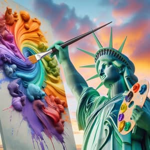 Statue of Liberty Painting - New Dawn Artwork