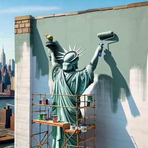Statue of Liberty Painting Wall with Roller - Unique Artwork View
