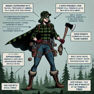 Female Lumberjack Superhero: Defender of Nature with Axe Powers