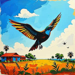 Expression of Freedom - Artistic Symbol of Liberty | Bengali Village Setting