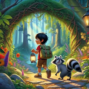 Tim and Rocky's Adventure: Discovering a Bright Treasure in the Forest